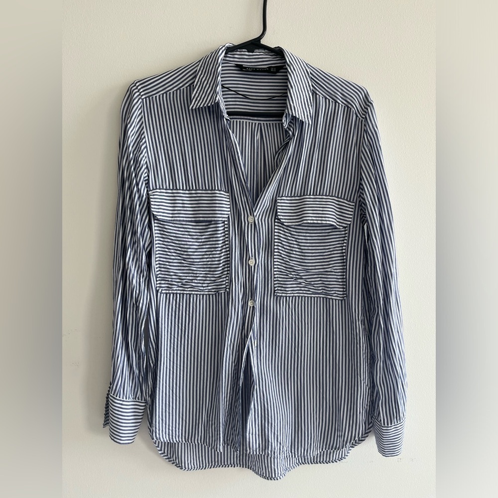 Lot of 2 Used Zara Basic Tops Blouses Shirts Size XS